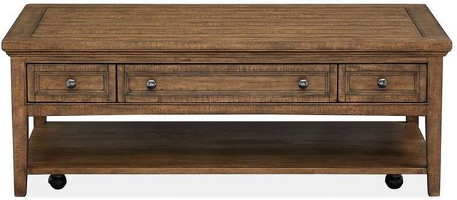 Magnussen Home® Bay Creek Toasted Nutmeg Rectangular Cocktail Table with Casters-0