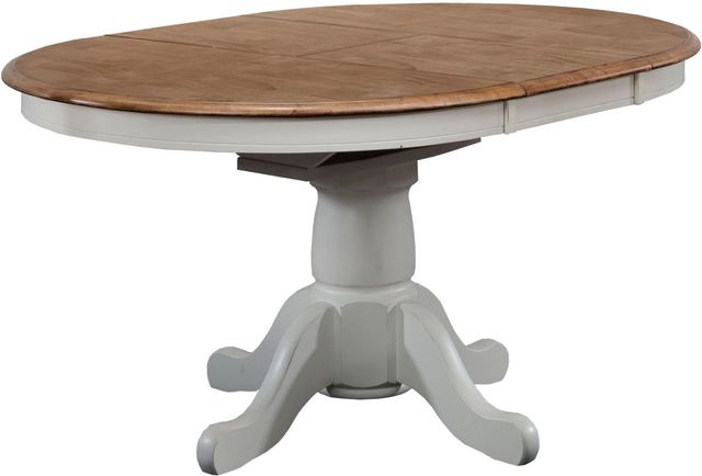 Winners Only® Pacifica Rustic Brown Top Dining Table with White Pedestal Base-0