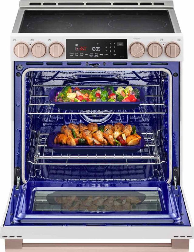 LG Studio 30" Essence White Slide In Induction Range-8