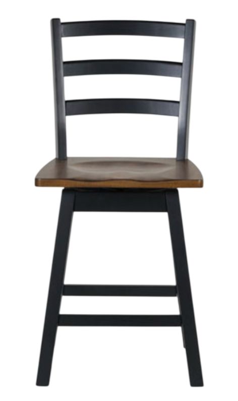 Signature Design by Ashley® Wildenauer Black/Brown Swivel Stool-2