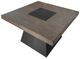 Elements International Jemma Dark Espresso Coffee Table with Gray Base-0