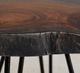 International Furniture Direct Parota Epoxy Stained Brown End Table with Black Base-5
