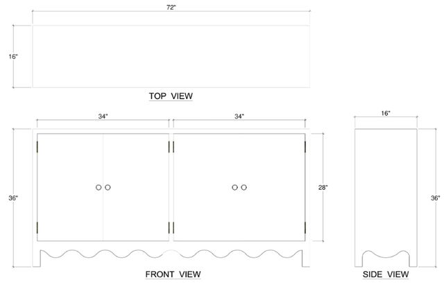 Bramble Customizable Chloe 4-Door Sideboard-1