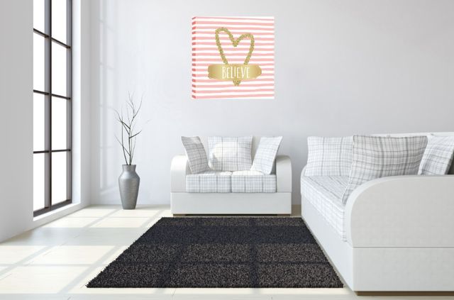 Classy Living Piece Believe in Gold Heart Whimsy Wall Art-3