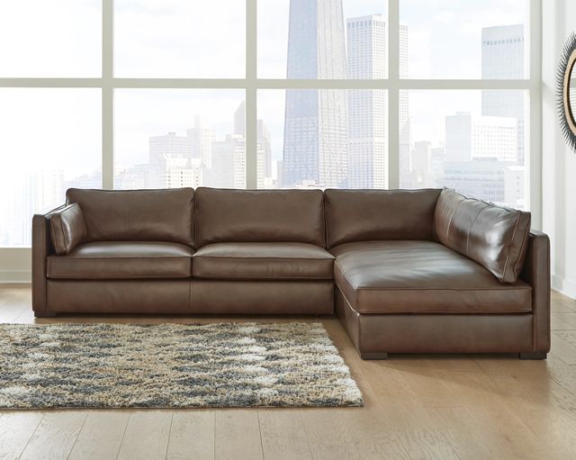 Signature Design by Ashley® Kiessel 2-Piece Chocolate Right-Arm Facing Sofa Sectional and Chaise-2