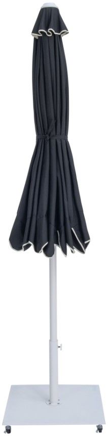 Meridian Furniture Amalfi Black/Matte White Aluminum Outdoor Patio Umbrella and Rectangular Base-1