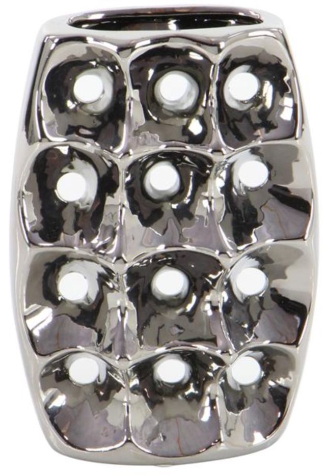Deco Marche Silver 3-Assorted Decorative Vase with Varying Patterns-1