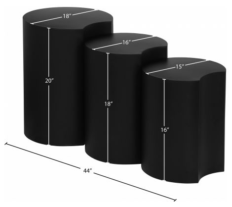 Meridian Furniture Dimple Matte Black Modular Nesting Table Set-1