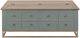 International Furniture Direct Timber Brown/Green Cocktail Table with Gold Base-2