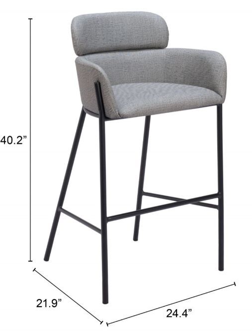Zuo® Modern Bremor Slate Gray Barstool-1