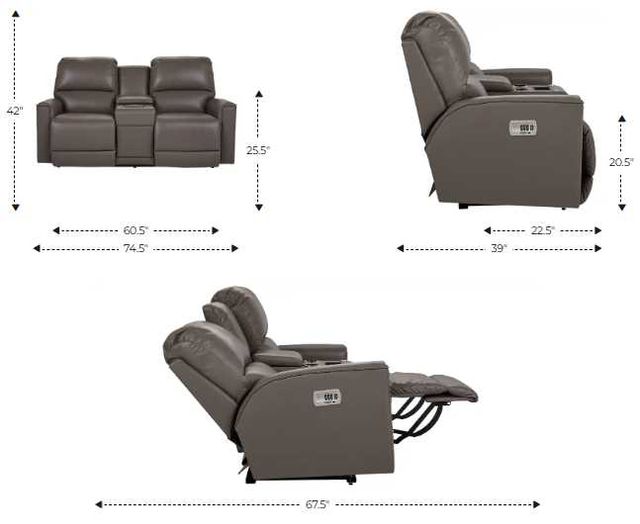 La-Z-Boy® Cade Ocean Power Reclining Loveseat with Console and Headrest-2