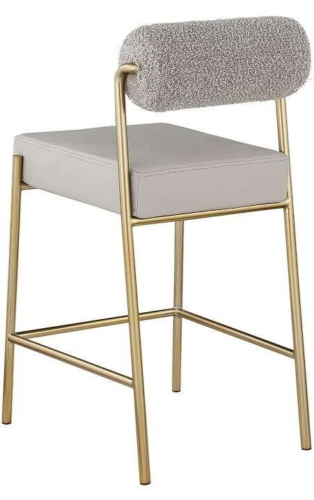 Meridian Furniture Carly Brushed Brass/Taupe Counter Stool-1