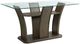 Elements International Dapper Glass Top Rectangular Counter Dining Table with Walnut Base-0
