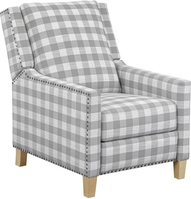 Powell® Portier Gray Check Manual Pushback Recliner-0
