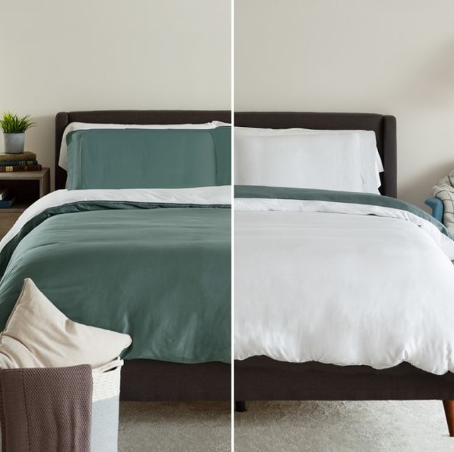 Cariloha Luxurious Ocean Mist/White Reversible King Duvet Cover-1