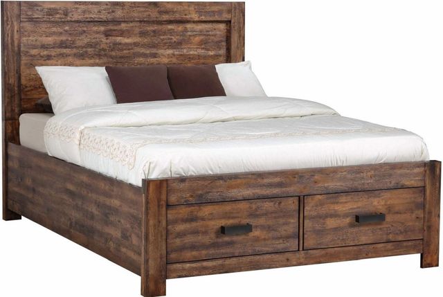 Elements International Warner Chestnut Queen Storage Bed-0