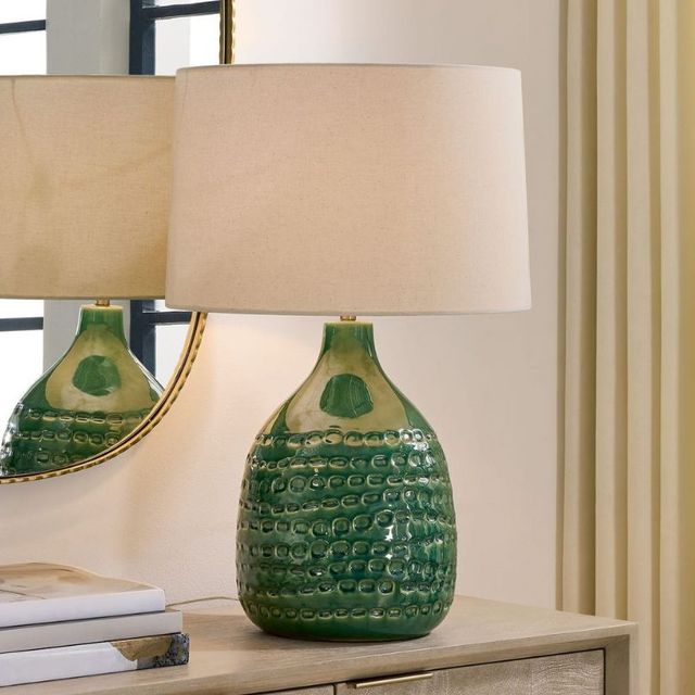 Uttermost® Breya Green Glaze Table Lamp-1