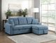 Homelegance® Waitsfield 2-Piece Blue Right-Arm Facing Pull-out Sleeper Sectional and Chaise with Hidden Storage-1