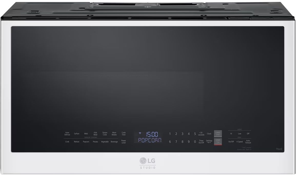 Four à micro-ondes à hotte intégrée de 30 po LG Studio® de 2.0 pi³ - Essence blanc