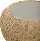 LH Home Siesta Natural Wicker Round Outdoor Side Table with Faux Cement Top-3