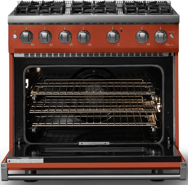 Viking® 5 Series 36" Spiced Cider Pro Style Gas (LP) Range with Polished Chrome Trim-1