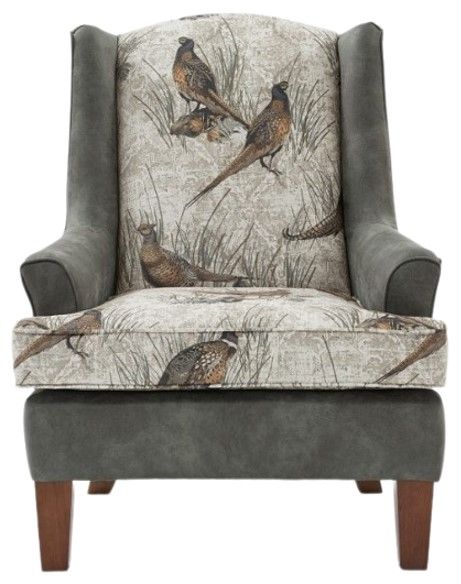 Best® Home Furnishings Field & Stream Home Andrea MFX2 Wing Back Chair with Dark Walnut Legs-1