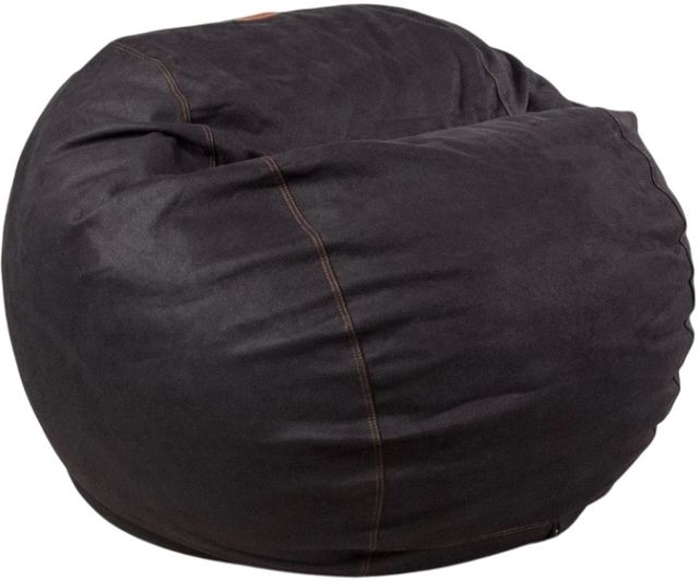 CordaRoy's® Original Black Faux Leather Queen Bean Bag Chair-0