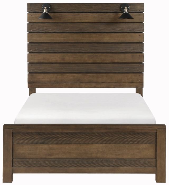 Mazin Furniture Conway Antique Brown Eastern King Bed-1