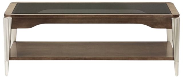 Michael Amini® Roxbury Park Glass Top Cocktail Table with Slate Base-2