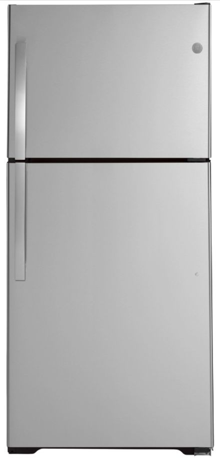 GE® 33 in. 21.9 Cu. Ft. Fingerprint Resistant Stainless Steel Top Freezer Refrigerator