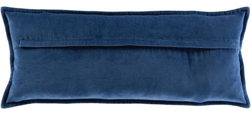 Surya Cotton Velvet Navy 12"x30" Toss Pillow with Down Insert-1