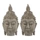 A & B Home 2-Piece Nickel Buddha Head Sculpture Set-0
