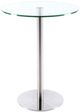 Furnishings' Mate Customizable Aris Glass Top 28'' Bar Table with Brushed Stainless Steel Base-0
