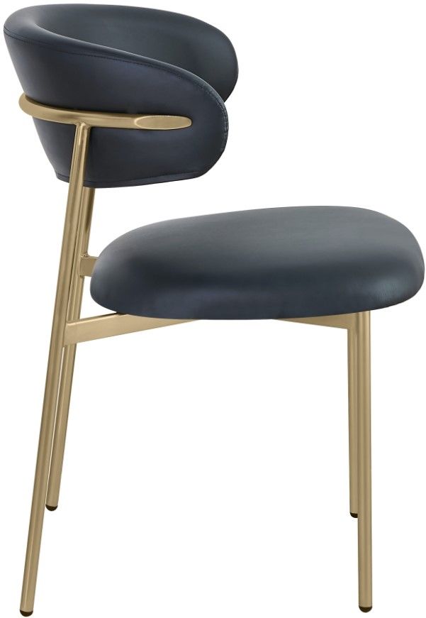 Meridian Furniture Lupita Black/Gold Vegan Leather Dining Chair-2
