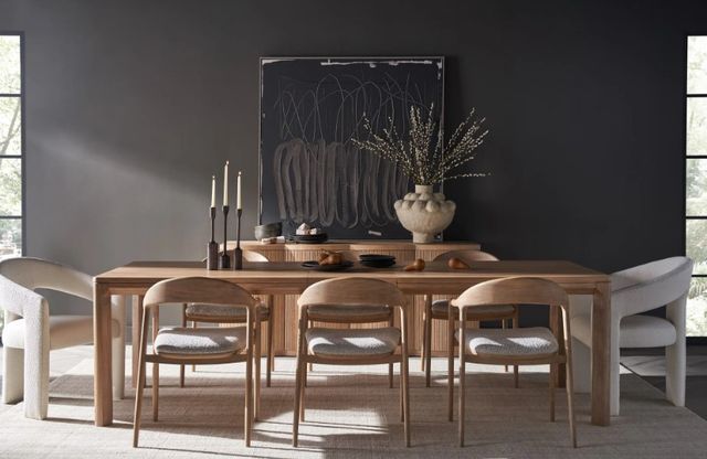 Universal Explore Home™ New Modern Malone Natural Oak Extendable Dining Table-1