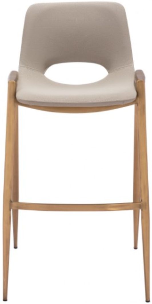 Zuo® Modern Desi Beige/Gold Barstool-2
