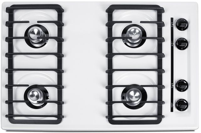 Summit® 30" White Gas Cooktop -0