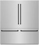 ZLINE Autograph Edition 72 in. 39.6 Cu. Ft. Satin Stainless Steel Built In French Door Refrigerator with Matte Black Accents-0