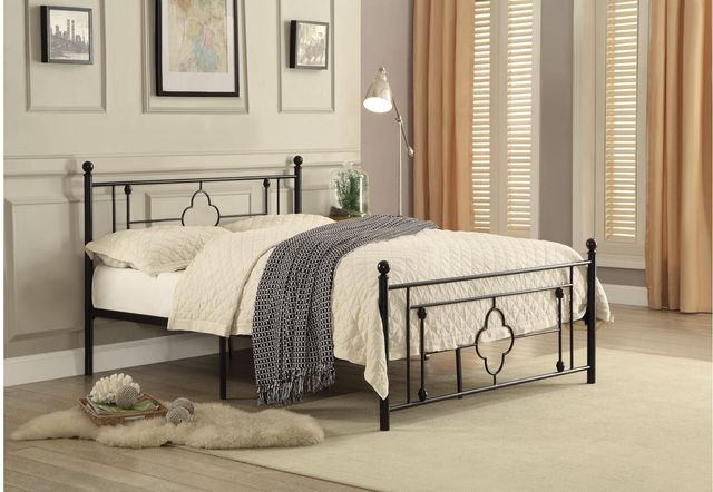 Mazin Furniture Morris Black Full Metal Rod Bed-1