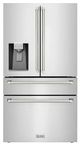 ZLINE Autograph Edition 36" 21.6 Cu. Ft. Stainless Steel Counter-Depth French Door Refrigerator with Water and Ice Maker in Fingerprint-Resistant and Polished Nickel Helix Handles-0