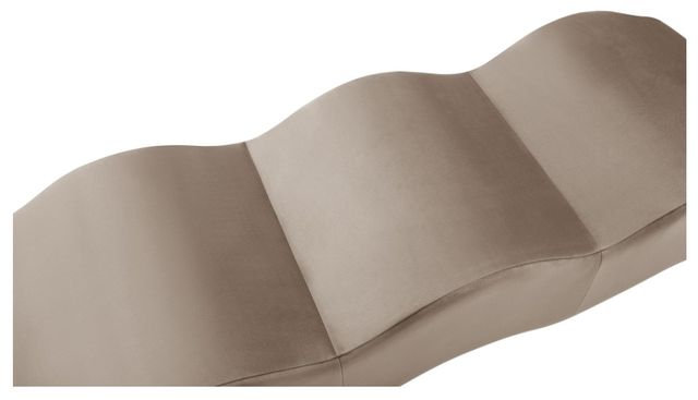 Meridian Furniture Wave Taupe Velvet Upholstered Bench-3