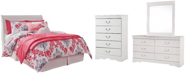 Signature Design by Ashley® Anarasia 3-Piece White Full Sleigh Bed Set-0