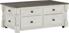Signature Design by Ashley® Havalance Gray Wood Lift-Top Cocktail Table with White Base