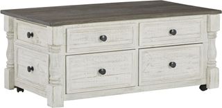 Signature Design by Ashley® Havalance Gray Wood Lift-Top Cocktail Table with White Base
