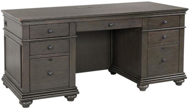 aspenhome® Oxford Peppercorn 66" Executive Desk-2