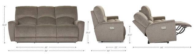 La-Z-Boy® Cassian Dark Chocolate Leather Power Reclining Sofa with Headrest-2