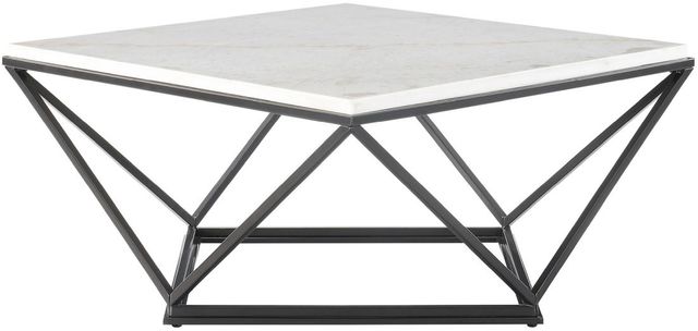 Elements International Riko 2-Piece White Occasional Table with Black Frame Set-1