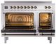 Ilve® Nostalgie II Series 48" Stainless Steel Pro Style Induction Range with Burnished Trim-1