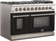 FORNO® Capriasca 48" Stainless Steel Pro Style Gas Range with Black Door-1