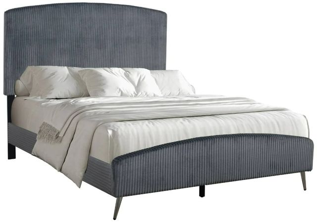 New Classic® Home Furnishings Kailani Gray Upholstered Queen Panel Bed-0